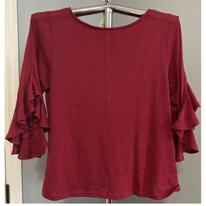 Red Bell Sleeve Shirt